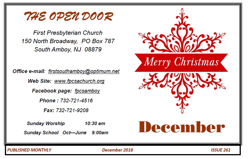 Open Door December 2018 Issue 261 Www Fpcsachurch Org