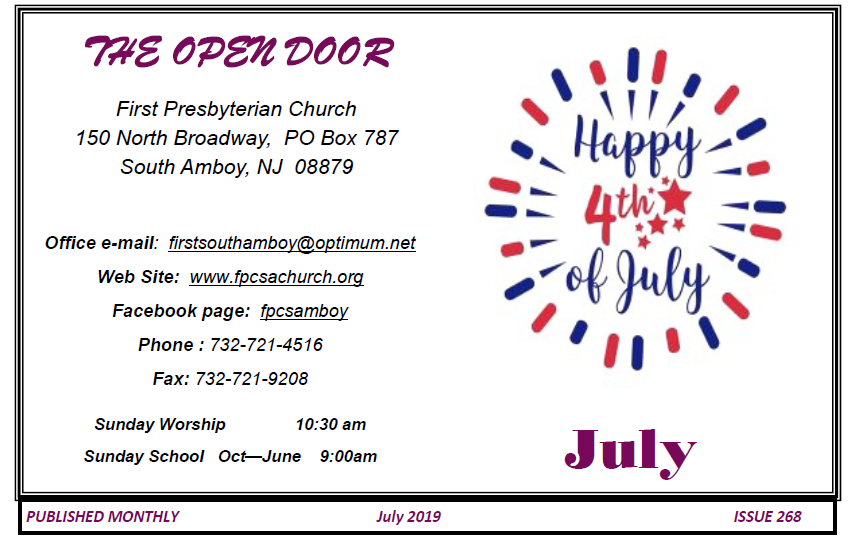 Open Door July 2019 Issue 268 Www Fpcsachurch Org