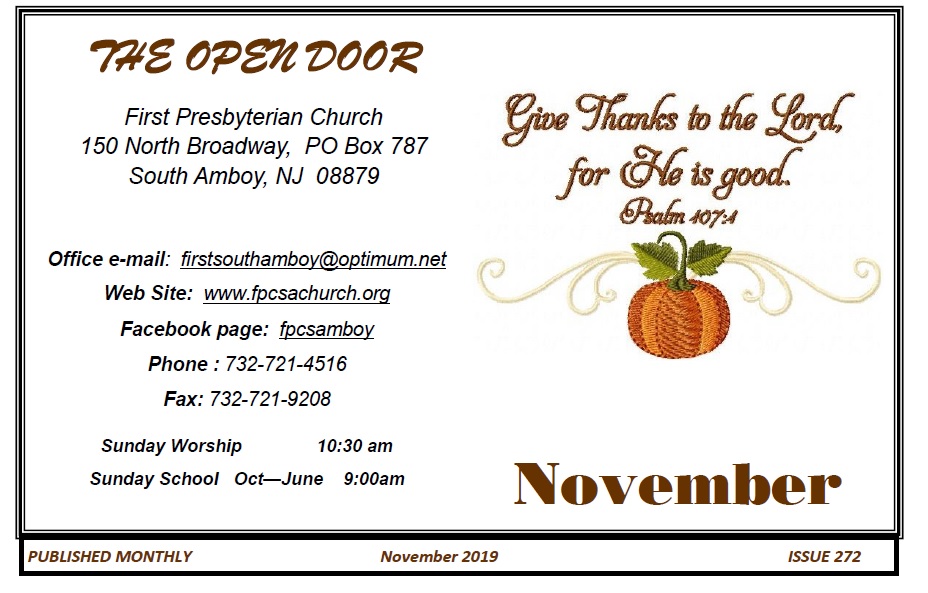 Open Door November 2019 Issue 272 Www Fpcsachurch Org